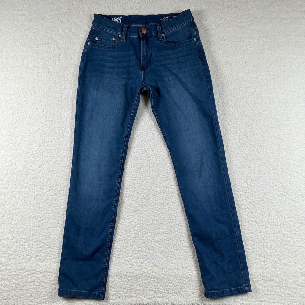 Mugsy Jeans Lake Shores Slim Straight Denim Pants 30x32 Blue Comfort Stretch